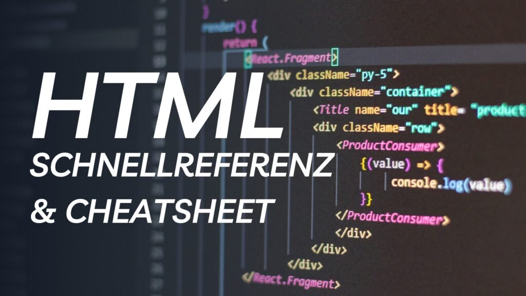 HTML-Schnellreferenz und Cheatsheet
